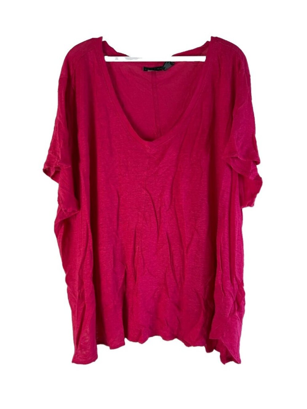 Tahari Shirt Top Linen Flowy Gauzy Coastal Pink Womens 2XL